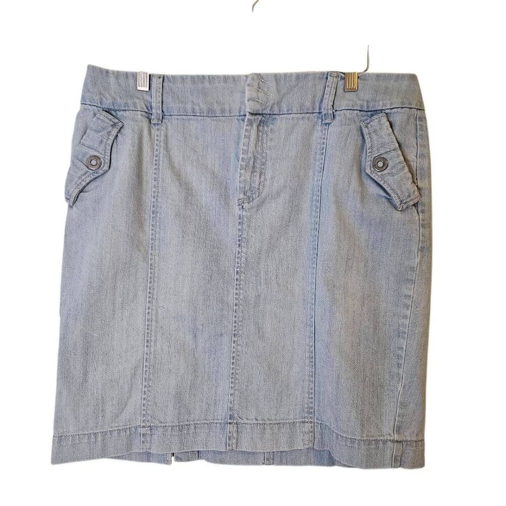 Denim shorts skirt, light wash. Size 12.